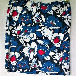 Talbot's Mini Skirt Blue White & Pink Flowers